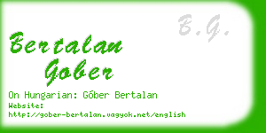 bertalan gober business card